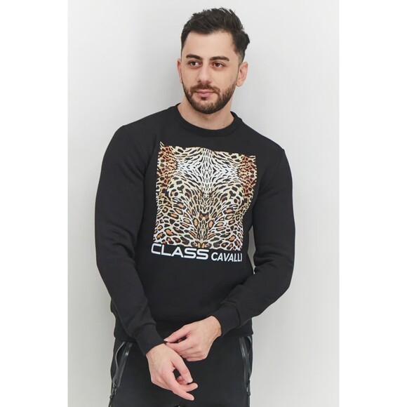 NWT Cavalli Class by Roberto Cavalli Leopard Print Hoodie Unisex Small NEW - Picture 1 of 2